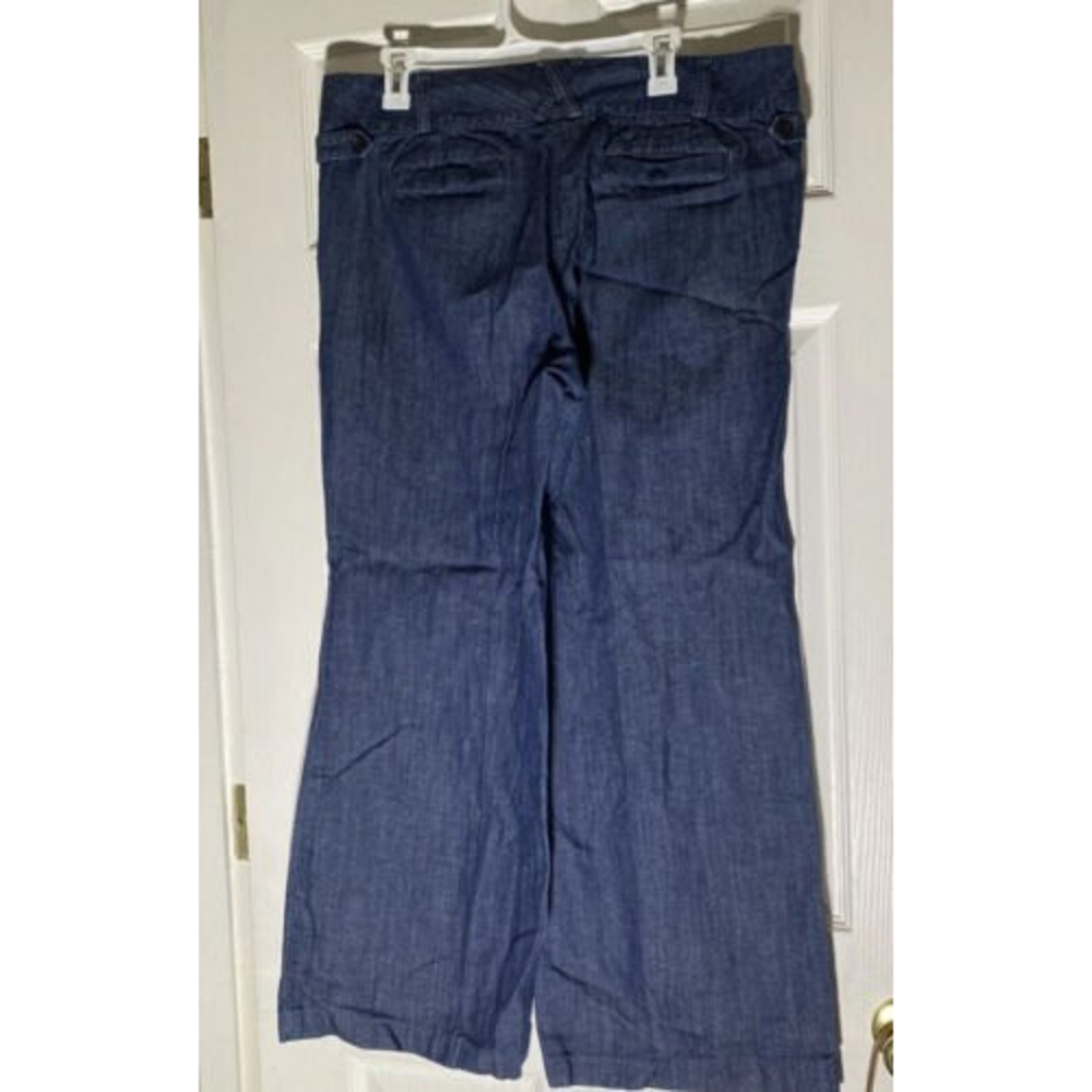 Lands' End Denim Wide Leg Dress Pants 12 - Picture 3 of 6